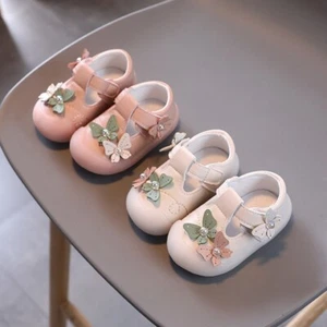 Baby Girl Leather Princess Shoes Soft Sole - Picture 1 of 7