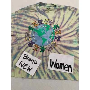Womens Oversized S/M Cut Off Crop Top Tee T-Shirt Grateful Dead Tie Dye Graphic - Picture 1 of 8