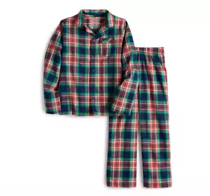 Pigiama Ragazzo Taglia 4 Jammies per Famiglie Navy Plaid Notch Flanella Set 2 pz Nuovo con etichette - Foto 1 di 1