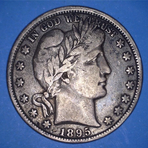 SHARP GRADE VF 1895 PHILADELPHIA BARBER HALF - ORIGINAL SURFACES - *49242639 🌈 Cover