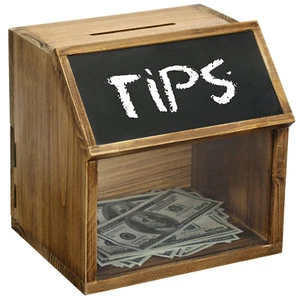 Rustic Burnt Solid Wood Suggestion Donation Ballot Box w/Chalkboard Label & Lock - Picture 1 of 9