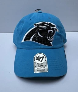 Carolina Panthers Womens 47 Brand Cleanup Hat Cap Blue Logo Football NWOT - Picture 1 of 13