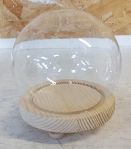 Runde Glas Ornament Cloche kleine Vitrine für Blumen Glaskuppel Cloche - Bild 1 von 10