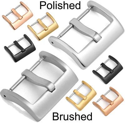 18 20 22 16 mm Pulido Cepillado Mate Pin Hebilla Acero Inoxidable Correa Cierre - Imagen 1 de 4