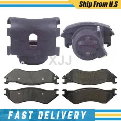 Pinzas de freno delanteras izquierda derecha y pastillas metálicas para Dodge B1500 1998-1998 Foto 1 de 4