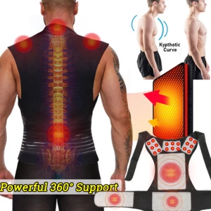 Magnetic Self Heating Back Support Tourmaline Therapy Belt Waist Shoulder Brace - Picture 1 of 21