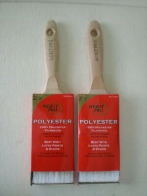 Pincel de pintura MERIT PRO 100% poliéster filamentos 2 1/2 recto (lote de 2) Foto 1 de 3