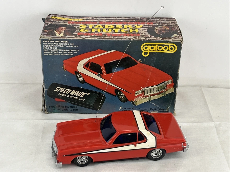 Galoob Starsky & Hutch RC Radio Remote Control Red Ford Torino+box Parts Repair - Image 1 of 4