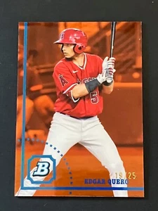 2022 Bowman Heritage Orange Refractor Edgar Quero #19/25 Los Angeles Angels - Picture 1 of 2