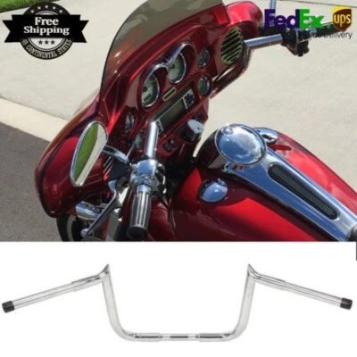 12" Chrome Ape Hanger Handlebar Fits 1986-UP Harley Electra Glide Street Glide Foto 1 de 4