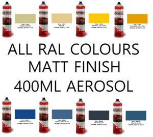 Dull Matt Paint RAL Colours Aerosol Spray Touch Up Metal Wood Plastic PVC Can - Picture 1 of 189