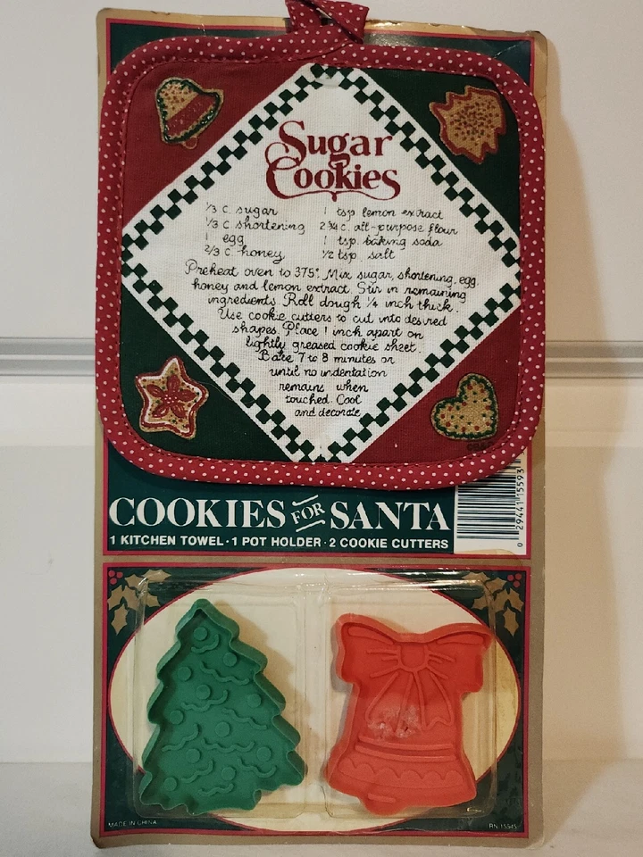 Cookies For Santa Christmas Set (Towel / Pot Holder / Sugar Cookie Cutters)