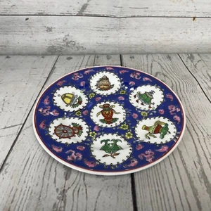 Hand Painted Decorative Plate Made in Macao Pottery Koi Shell Wheel Bell - Picture 1 of 12