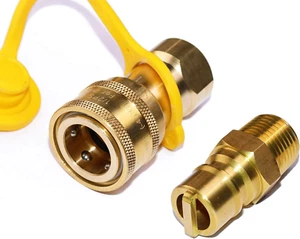 1/2" Brass Quick Connect LP Gas Fitting Connector NPT Natural Propane BBQ Grill - Picture 1 of 3