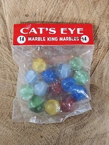 14 Count Cats Eye Marble King Marbles - Original Sealed Pack / Made In USA - Picture 1 of 2