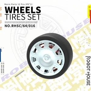 Robot House 1/64 3D Druck Resin RÄDER REIFEN SET & BREMSSATTEL MUSCLE CAR REAL - Bild 1 von 3