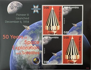GAMBIA 50 YEARS OF SPACE EXPLORATION AND SATELLITES STAMPS 2008 MNH PIONEER III - Picture 1 of 1