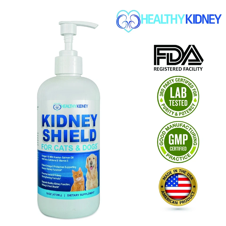 Healthy Kidney Improve Pets Alive Support Fish Oil for Cats & Dogs 16 Oz.