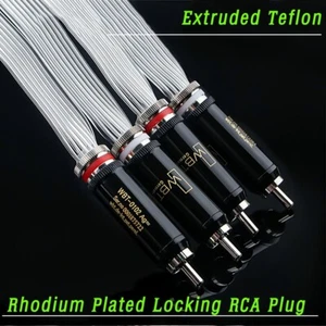 Silver Plated Copper 8N OCC Flat Ribbon RCA Cable Cord for HiFi Speaker AMP DAC - Picture 1 of 6