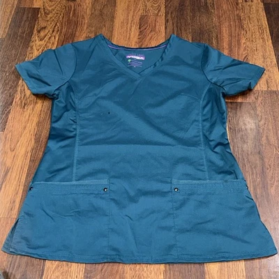 Blusa Médica PURPLE LABEL YOGA Healing Hands Riviera Teal Talla Para Mujer Mediana M Foto 1 de 4