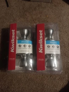 Kwikset Tylo Satin Chrome Interior Bed/Bath Privacy door knob 2-pack - Picture 1 of 9