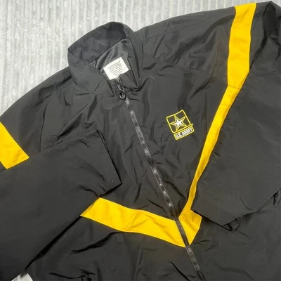 Jaqueta corta-vento APFU militar dos EUA masculina XL exército ouro preto treinamento Athleisure - Imagem 1 de 4