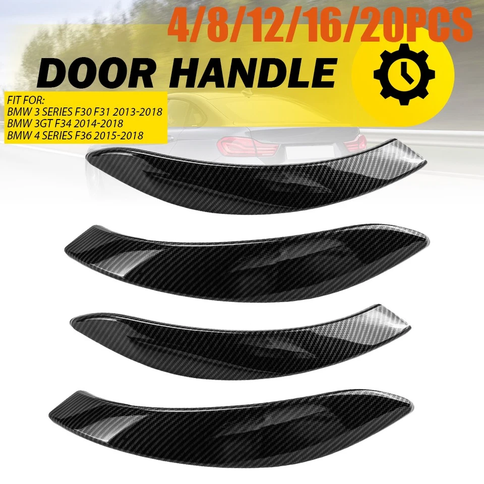 4-20x Carbon Fiber Inside Door Handle Cover Trim For BMW 3 Series F30 F31 13-18 Foto 1 de 4