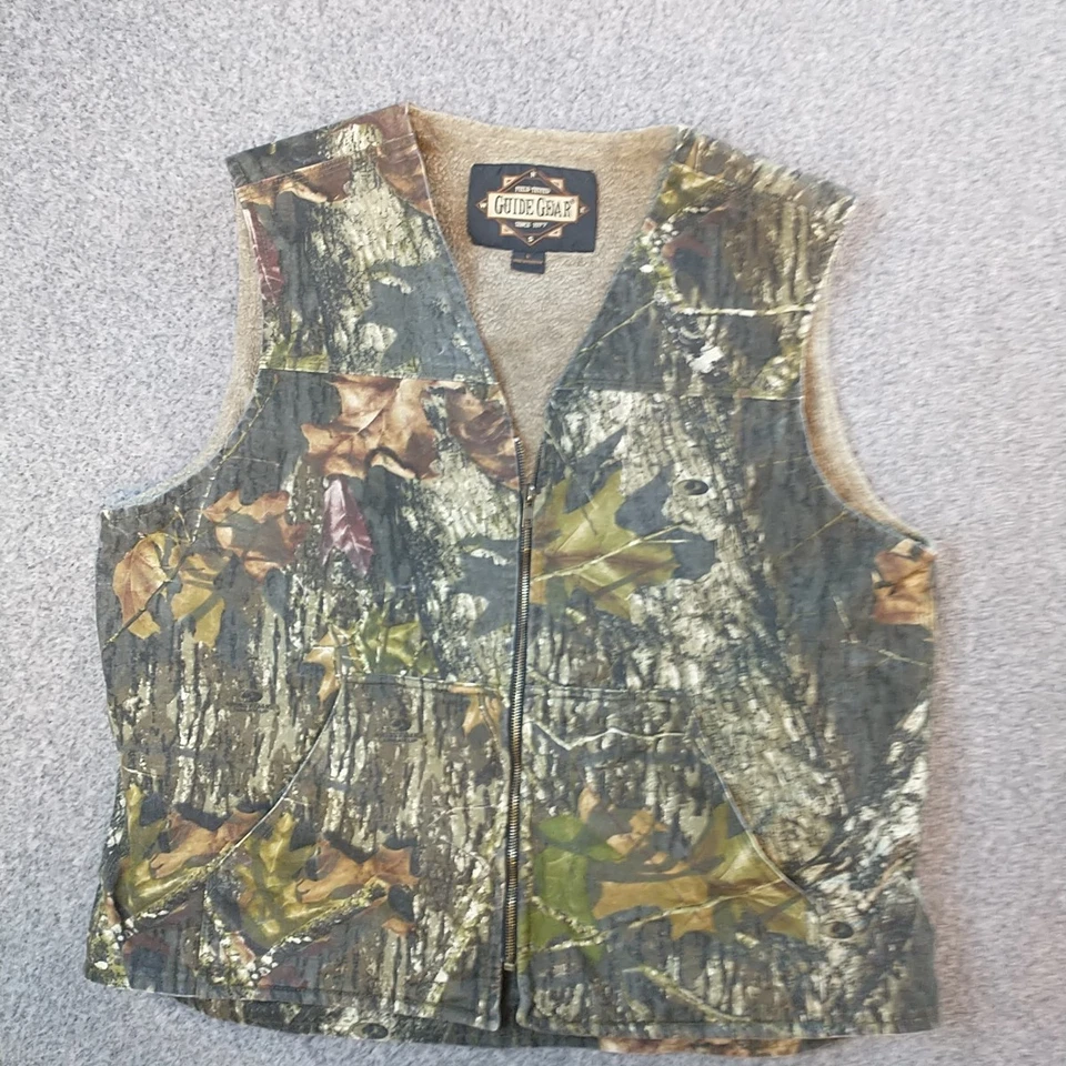 Guide Gear Canvas Vest Mens Large Camo Mossy Oak Breakup Hunting Outdoors Camp - Image 1 of 4