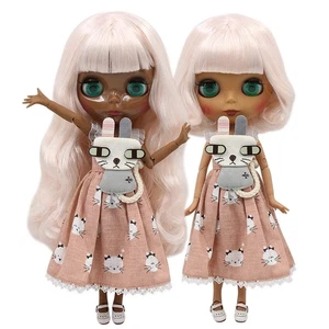 ICY DBS Blythe Doll 1/6 BJD OB24 Joint Body 30cm Pink White Hair Anime Girl Toy - Picture 1 of 9