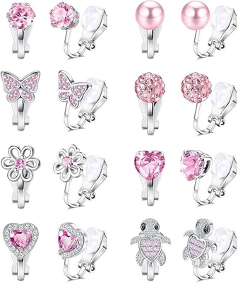 8 Paar Ohrclips Kinder Clip Ohrringe Mädchen on Ohrringe Ohne Ohrloch Hypoallerg - Bild 1 von 4