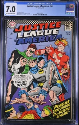 JUSTICE LEAGUE OF AMERICA #44 (1966) CGC 7.0💥Off-White/White Pages💥DC GEM SLAB - Image 1 of 2