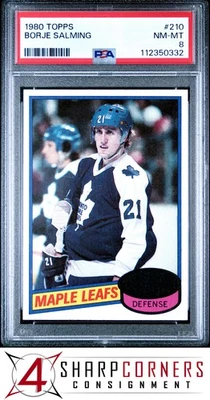 1980 TOPPS #210 BORJE SALMING MAPLE LEAFS HOF PSA 8 - Image 1 of 3
