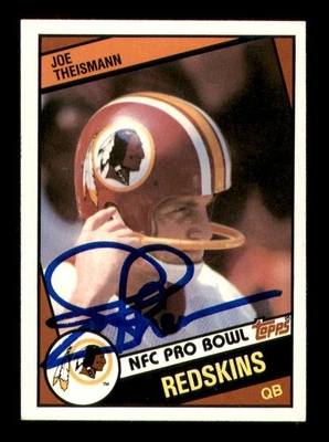 Joe Theismann Autographed Signed 1984 Topps Card #390 Washington Redskins - Image 1 of 2