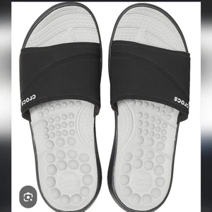 Crocs schwarze Reviva Slipper Sandalen Größe 10 Damen - Bild 1 von 6