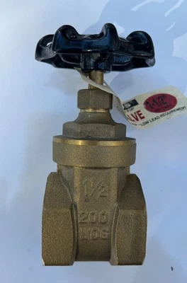 MagnuS 1-1/2" FIP x 1-1/2 FIP Brass Gate Valve - 200 WOG #06-1668-NEW - Image 1 of 4