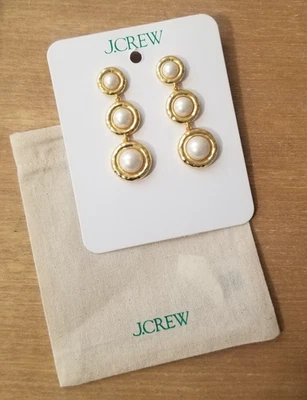 J. Crew - Nuevos Pendientes Insertados Pera Triple Gota en Niveles  Foto 1 de 4