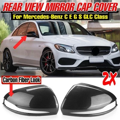 Tapas de cubierta de espejo retrovisor aspecto carbono LHD para Mercedes-Benz W205 X253 W213 W222 14-18 Foto 1 de 4