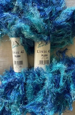 Lot of 2, ONline Linie 42 PLUSH Yarn, Rayon, 100gm/80yds, col#0028, Multicolor - Image 1 of 2