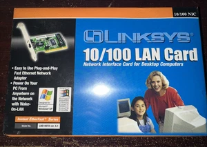 Linksys EtherFast LNE100TX-EU 10/100 Karta LAN Adapter sieciowy ZAPIECZĘTOWANY NiB - Zdjęcie 1 z 2