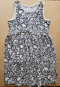 NWT HANNA ANDERSSON BLACK ECRU BLOOMS PULLOVER BREEZY POCKET TANK DRESS 130 8 - Picture 1 of 5