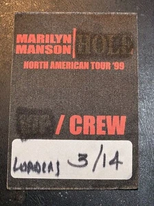 Marilyn Manson 1999 Tour Backstage Pass Unstuck Sticker - Picture 1 of 2