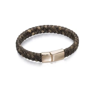 Brown Leather & Rose Gold Bracelet Fred Bennet B4685 18cm Length - Picture 1 of 1