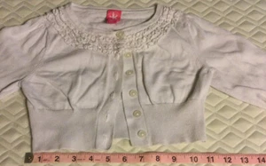 J. Khaki Toddler Girls White Knit Button Up Ruffled Cardigan. Size Toddler Small - Picture 1 of 12