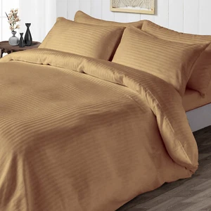 Ideal Egyptian Cotton Duvet Collection Select Size & TC Taupe Stripes - Picture 1 of 12