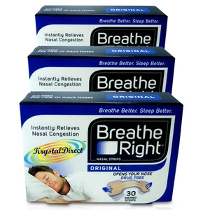 3x Breathe Right Nasal Strips 30 Tan Original Strips Small/Medium - Picture 1 of 1