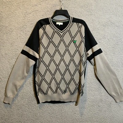  Свитер для гольфа LYLE & SCOTT Club размер M средний аргайл серый с черной бриллиантовой полосой - Изображение 1 из 4