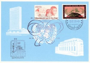 United Nations Blue Maximum Card Geneva 6 NAJUBRIA Leverkusen 1979 - Picture 1 of 2