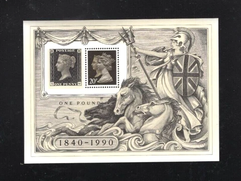 Great Britain MH 193f MNH  Penny Black Anniversary Sheet  NICE PRICE! Cover