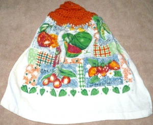 1 Crochet Top Hanging Kitchen Towel Fruit Vegetable frames, Single copper yarn - Picture 1 of 1