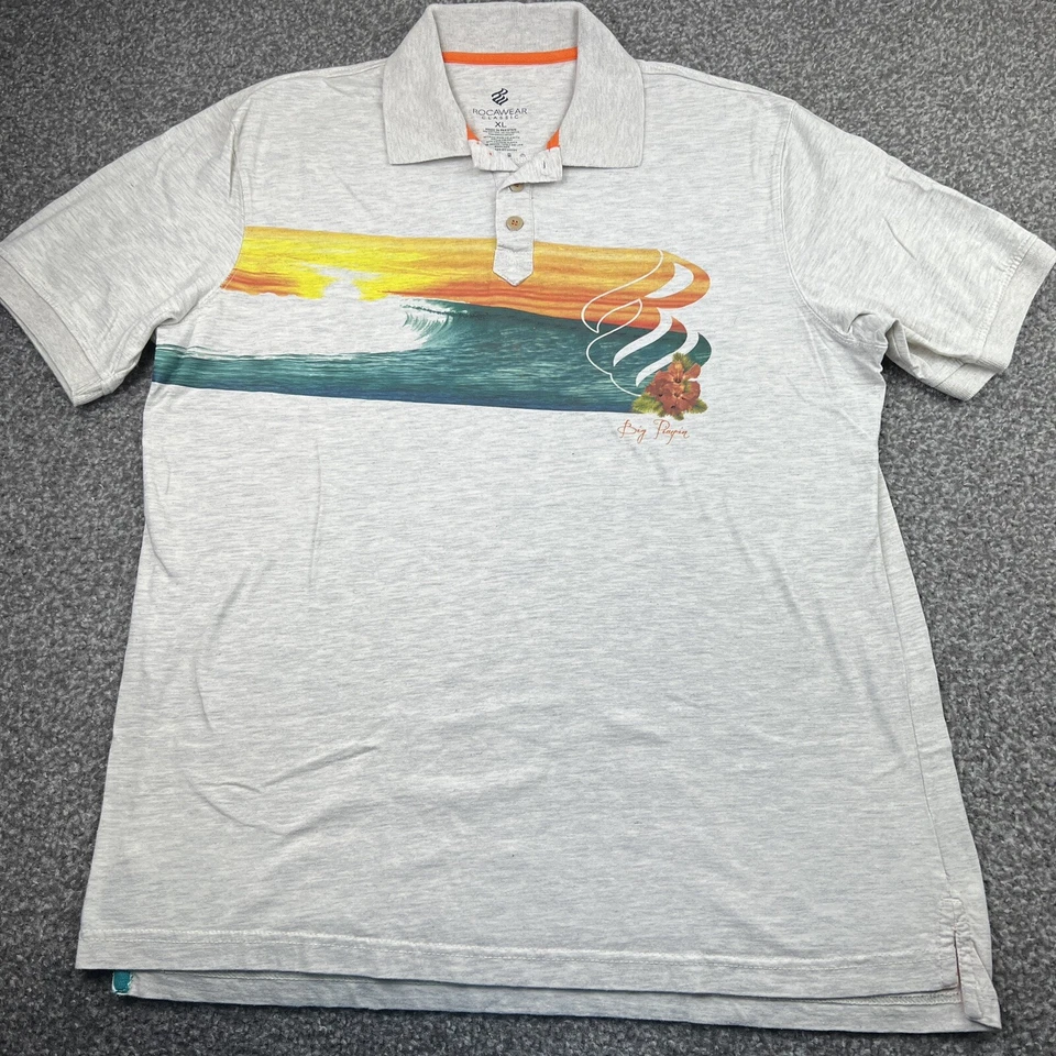 Camisa Polo Rockawear De Colección Para Hombre Talla Extra Grande Gris Big Pimpin Y2K Hip Hop Foto 1 de 4
